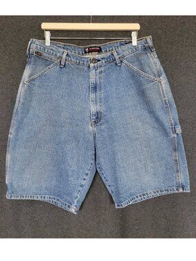 Y2K Polo Jeans Company Ralph Lauren Denim Blue Wash Shorts Carpenter Utility 34